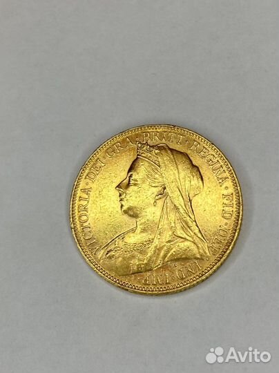 Золотая монета Соверен 1900 год