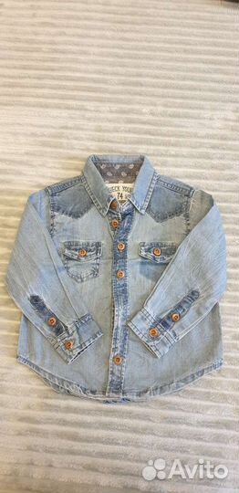 Джинсовая рубашка, Reserved, 74 см, новая