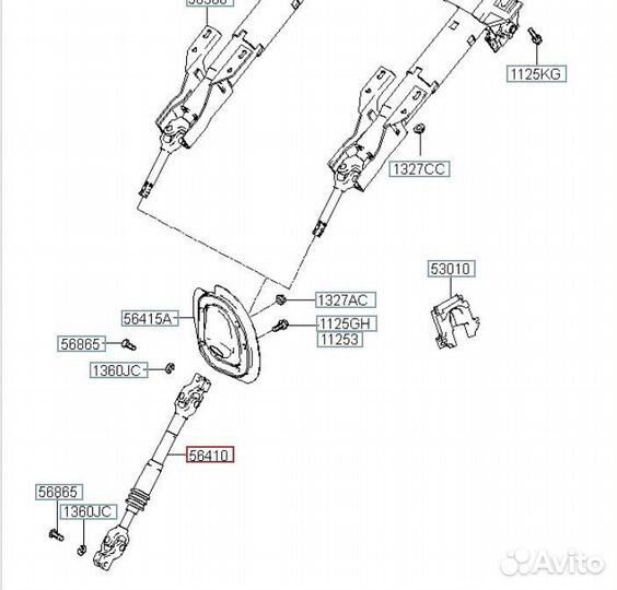 Рулевой карданчик Hyundai H-1 A1 D4CB 2.5 crdi