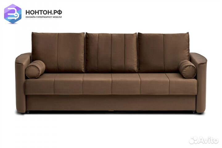 Диван еврокнижка Колибри 3-х местный коричневый