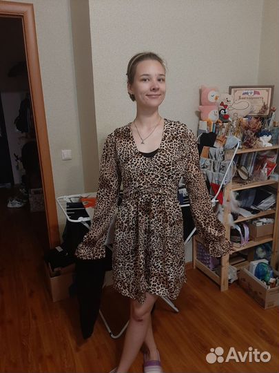 Платье леопардовое