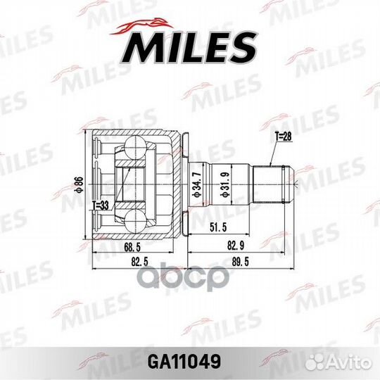 Шрус mitsubishi pajero II/sport I/L200 III-IV 2