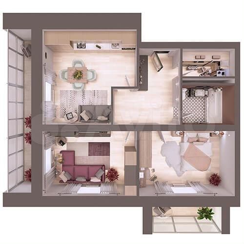 2-к. квартира, 64,1 м², 5/5 эт.