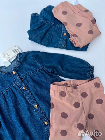 Рубашка джинсовая и H&M 74, 80, 86, 92