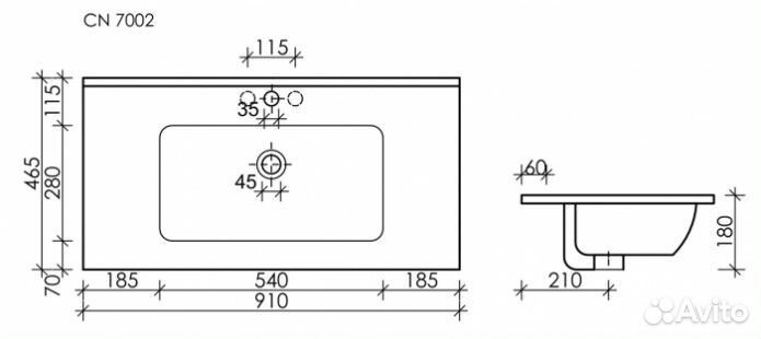 Раковина Ceramica Nova Element CN7002MB