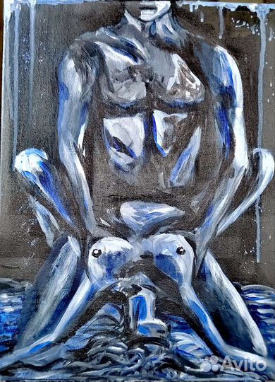 Картина акрилом, эротика