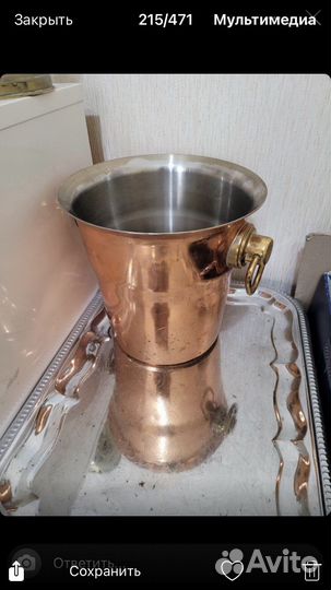 Антиквариат Ведро медь,под шампанское