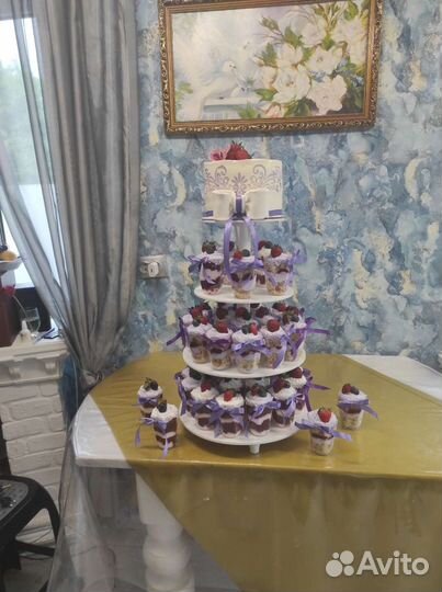 4ярусная подставка под торт, пирожные, капкейки