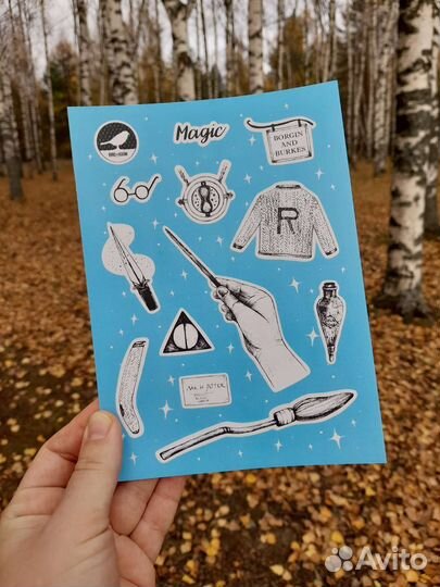 Наклейки стикеры виниловые, гарри поттер/звери