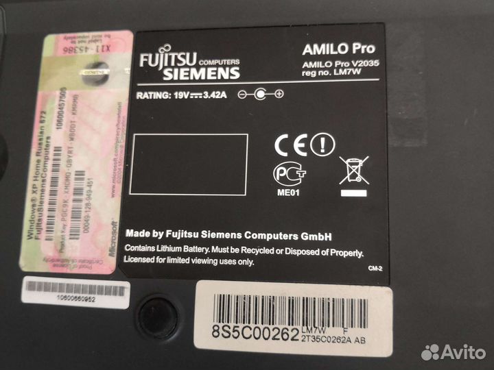 Fujitsu siemens amilo pro