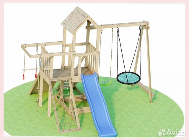 Детская игровая деревянная площадка