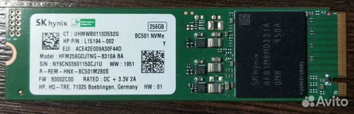 SSD SK Hynix BC501 256GB NVMe M.2 2280