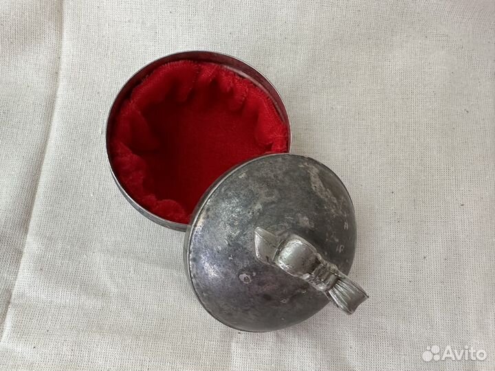 Шкатулка с бантом мельхиор чернение винтаж