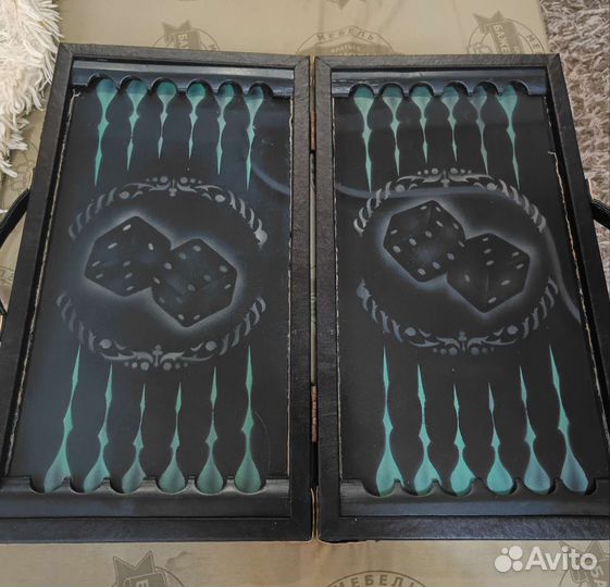 Нарды ручной работы со стеклом