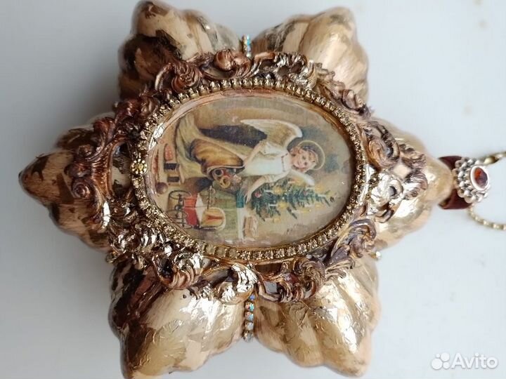 Ангелок ручной работы. Винтажная подвеска