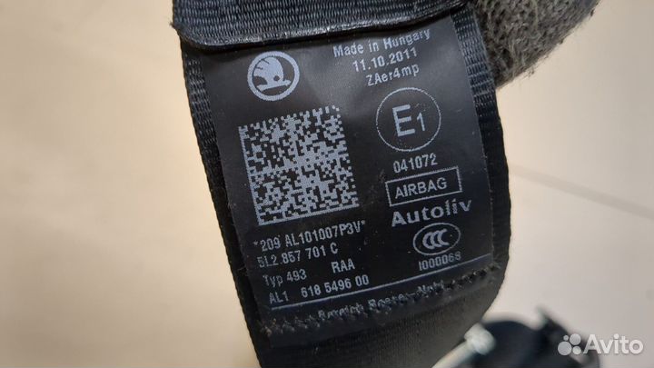 Ремень безопасности левый передний Skoda Yeti