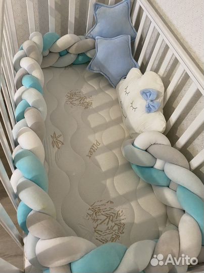 Бортик косичка на 3 стороны с подушкой облачком