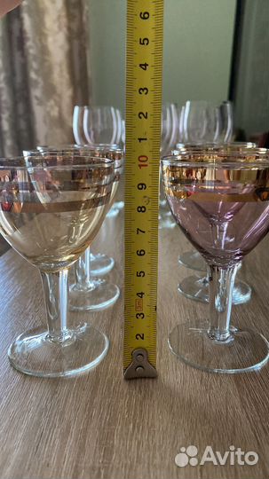 Фужеры и рюмки цветное стекло винтаж