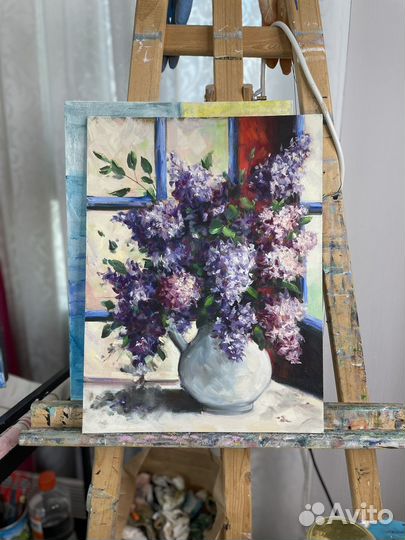 Картина маслом сирень