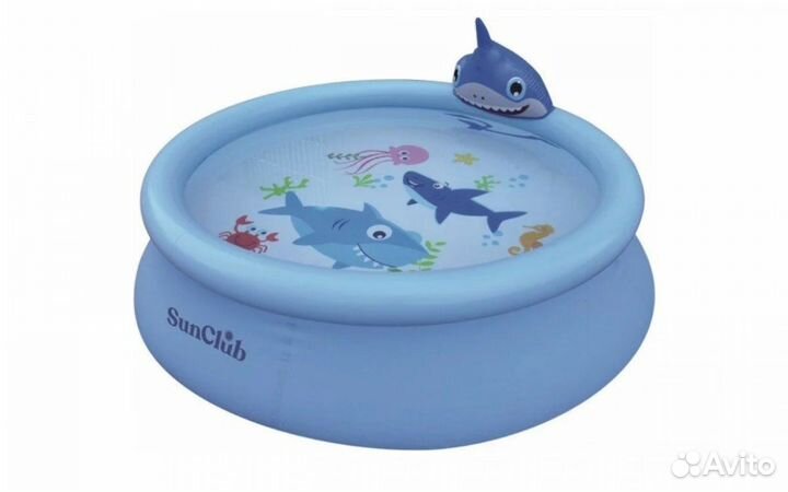 Бассейн детский jilong Shark 3D Spray Pool 190x47