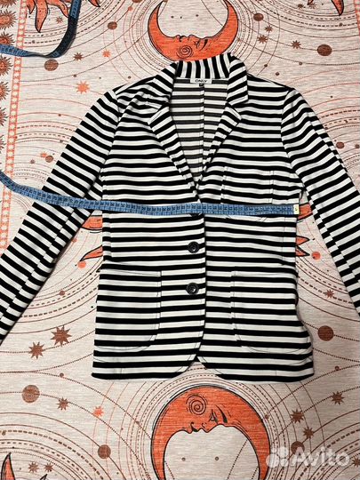 Женский костюм полосатый, юбка и пиджак разных фир