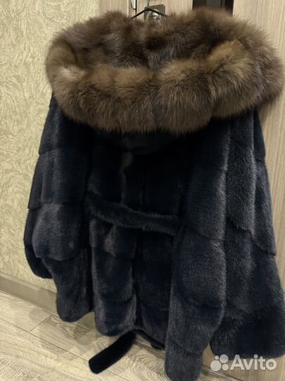 Шуба норковая с капюшоном 44 46