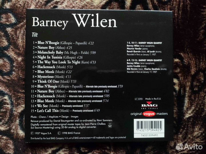 Barney Wilen – Tilt – BMG – France 1998 CD