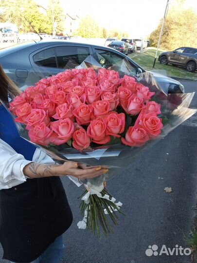 51 роза. Разной длинны 30,40,50,60,70см