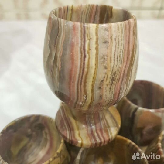 Рюмки стопки из природного камня оникса 6шт