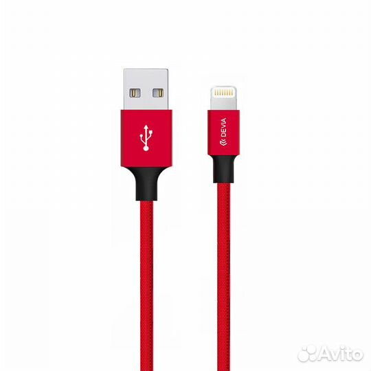 Кабель Devia Pheez Lightning - Red (1M, 2.4A)