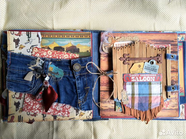 Ковбой фотоальбом ручной работы