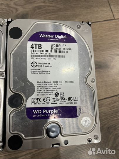 Жесткий диск western digital purple 4TB новый
