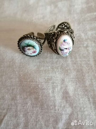 Серьги, колье, кулон, финифть СССР