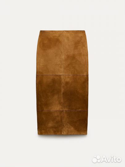 Юбка натуральная кожа, замша zara