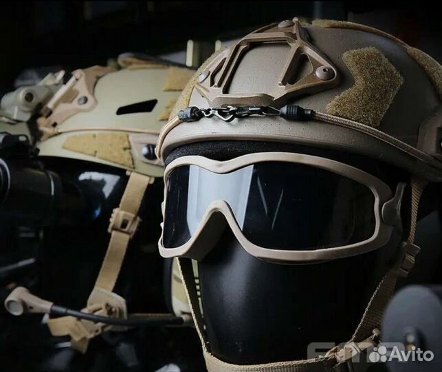 Тактические защитные очки с креплением на шлем