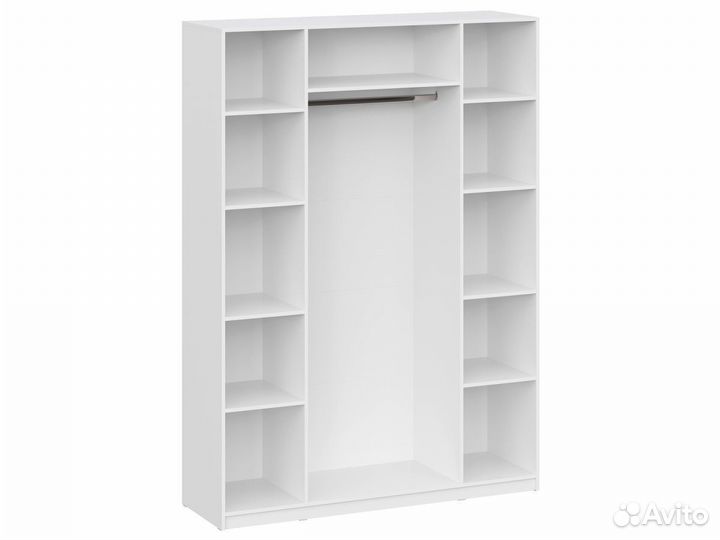 Распашной шкаф Арно 4 двери Белый текстурный Без дополнительных элементов