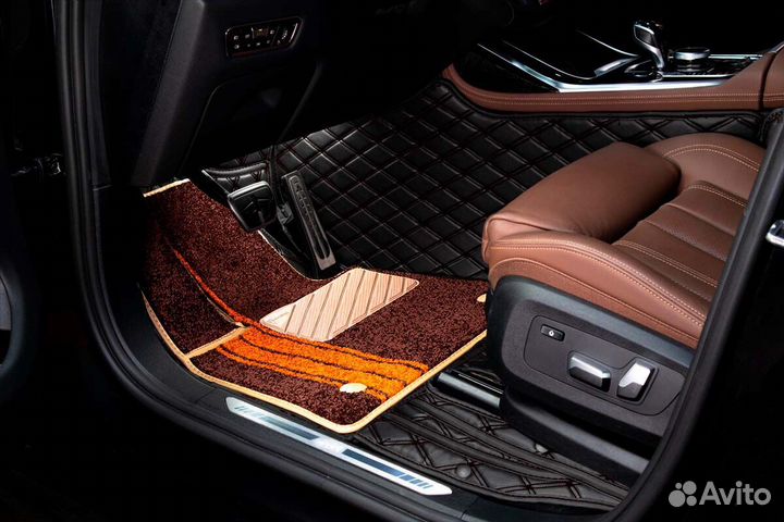 3D Коврики BMW 7 G12 Long Экокожа Салон Багажник