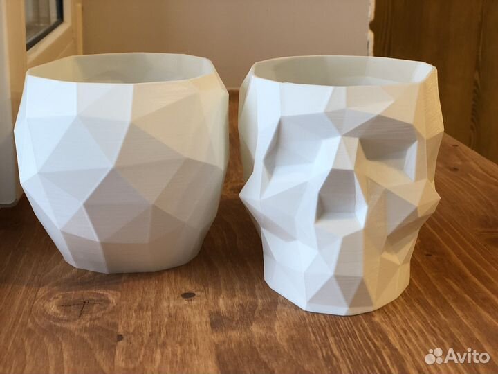 Кашпо для цветов, канцелярская подставка череп