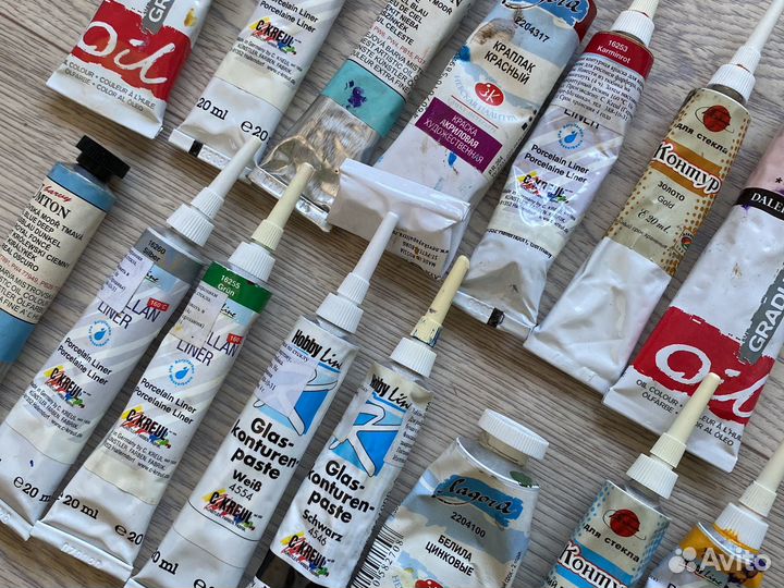 Краски акриловые, для керамики и фарфора, стекла