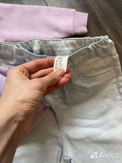 Новые джинсы H&M 104, худи/толстрвка Sela 2-4