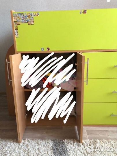 Детская кровать чердак со столом