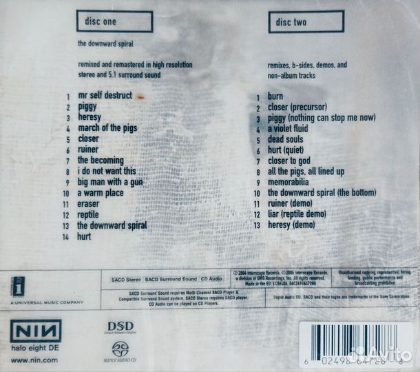 CD sacd Nine inch nails