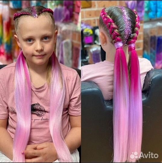 Модель косы с канекалоном ребенку