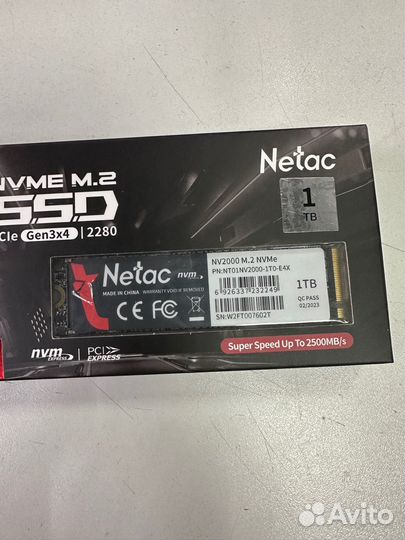 Новый SSD M.2 nvme 1 TB Netac NV2000