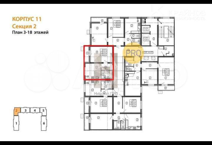 1-к. квартира, 34,9 м², 18/18 эт.
