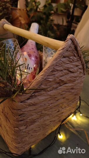 Корзина домик новогодний