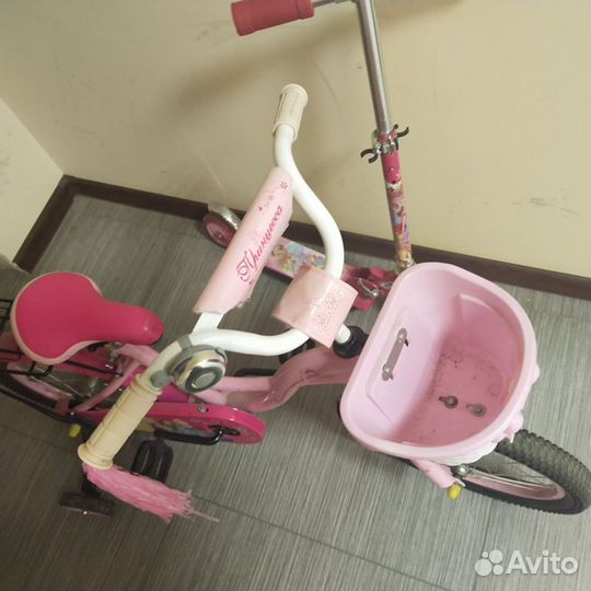 Велосипед детский+ самокат в подарок