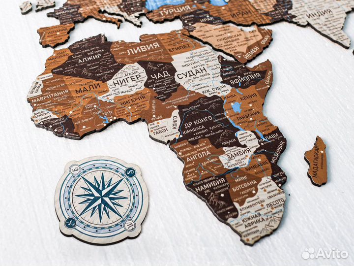 Деревянная карта мира из дерева, Щёлково