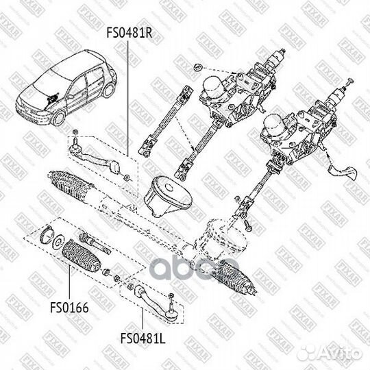 Наконечник рулевой тяги правый прав renault