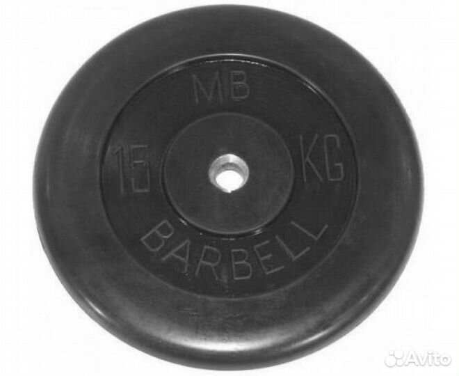 Диск обрезиненный MB barbell диаметр 31 мм (металл